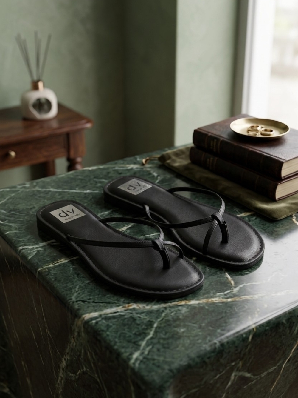 ​DV Dolce Vita Black Strappy Thong Sandals